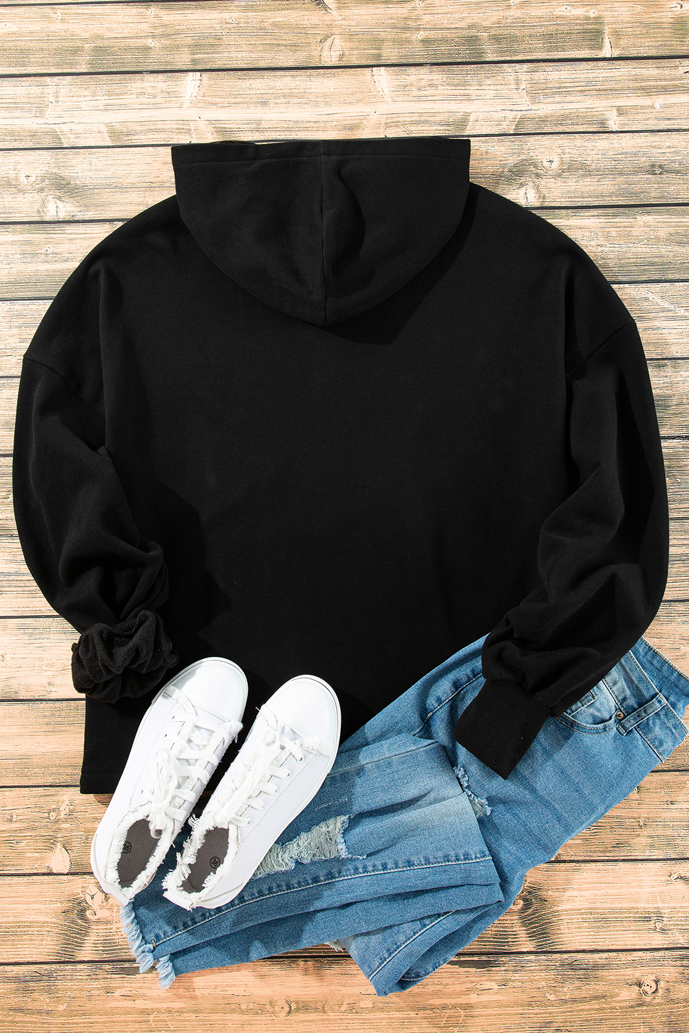 Bonbon Fleece Lined Half Zipper Kangaroo Pockets Loose Hoodie - loveforevers