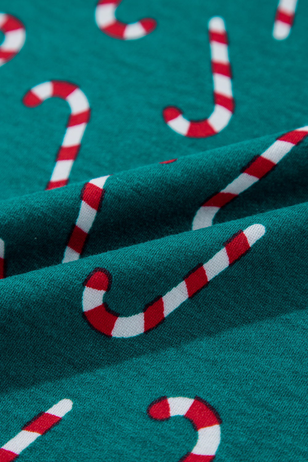 Green Christmas Candy Cane Printed Top and Pants Lounge Set - loveforevers