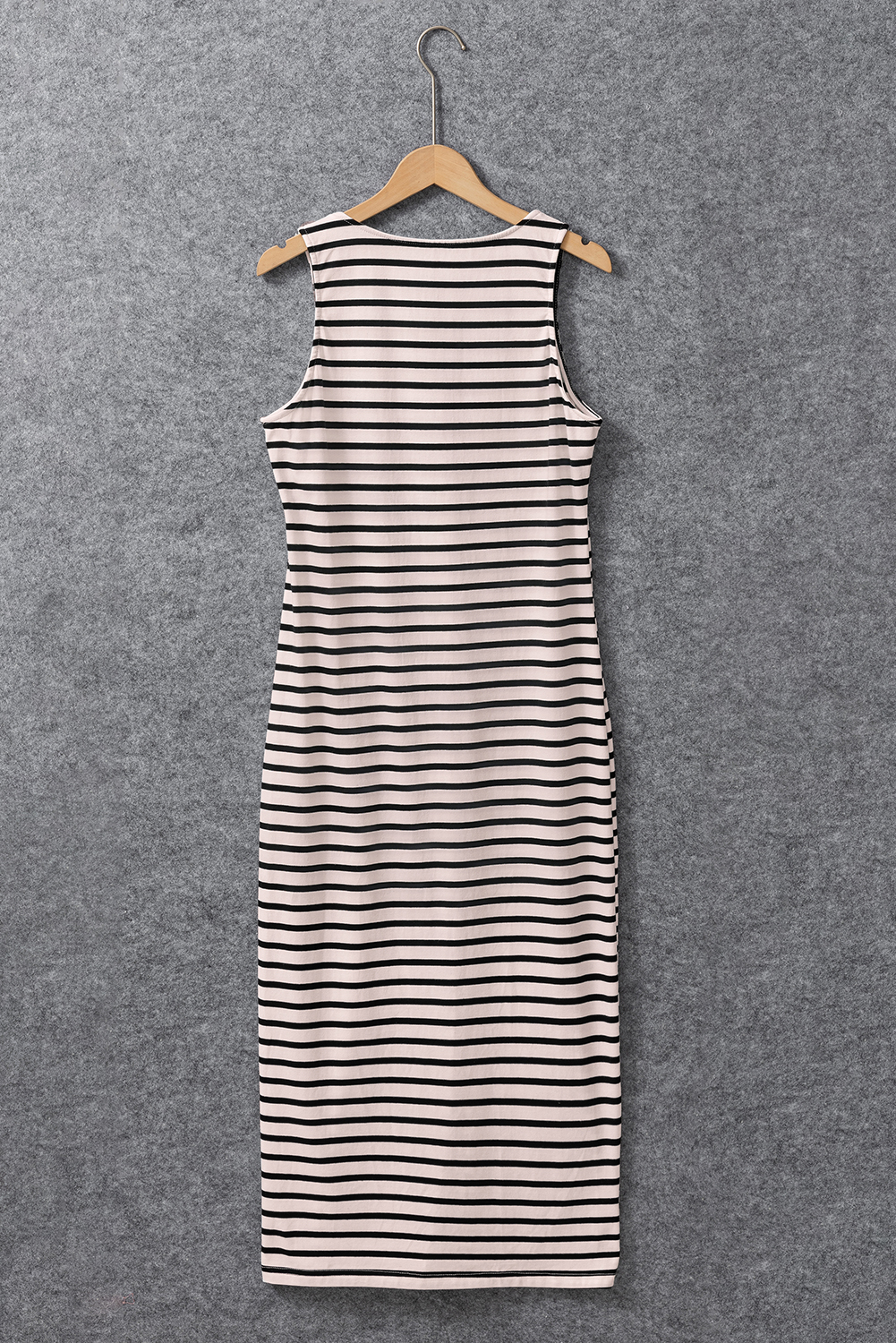 White Striped Print Sleeveless Buttoned Maxi Dress - loveforevers