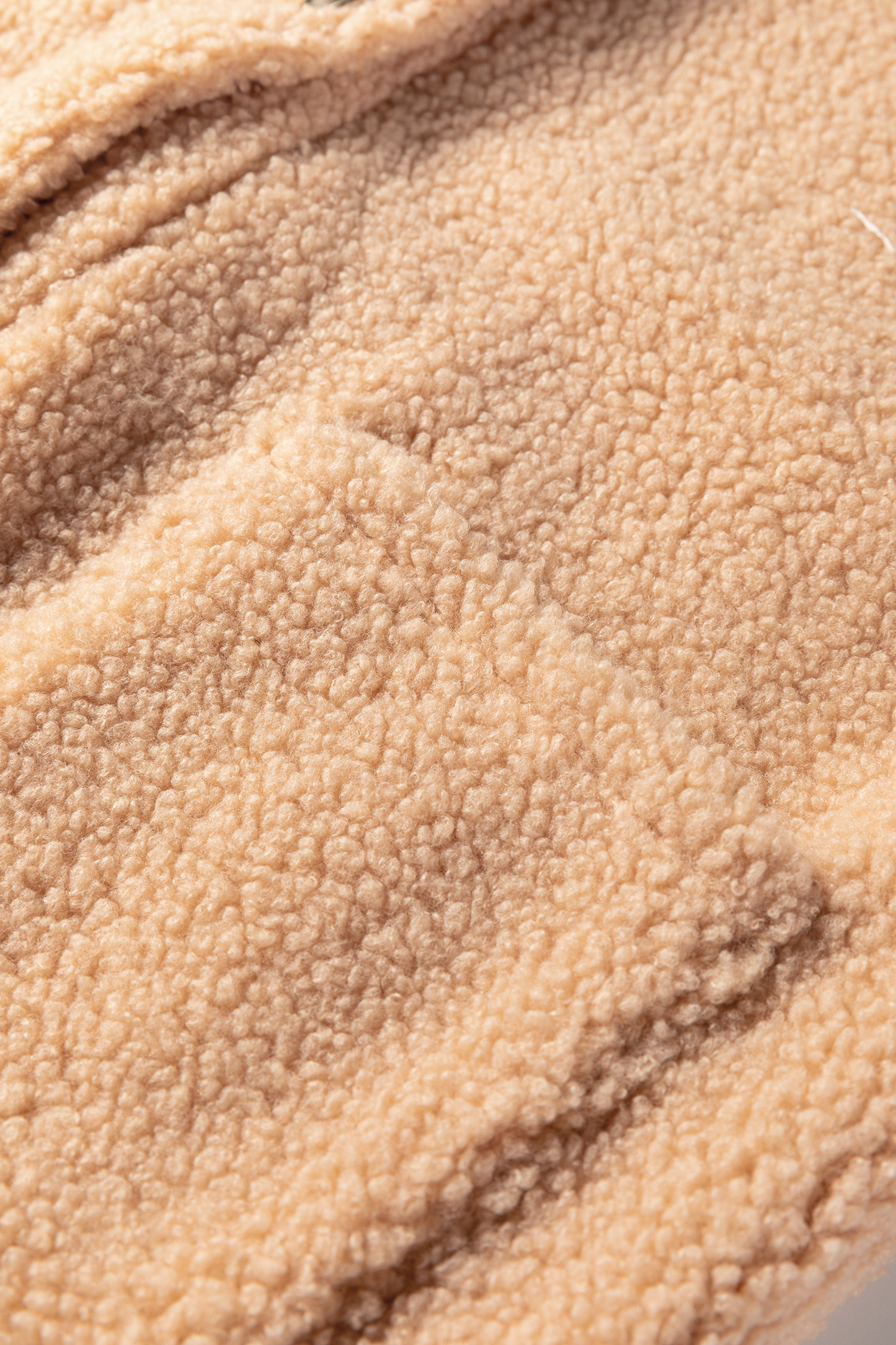 Light French Beige Big Button Accent Fuzzy Pocket Vest - loveforevers