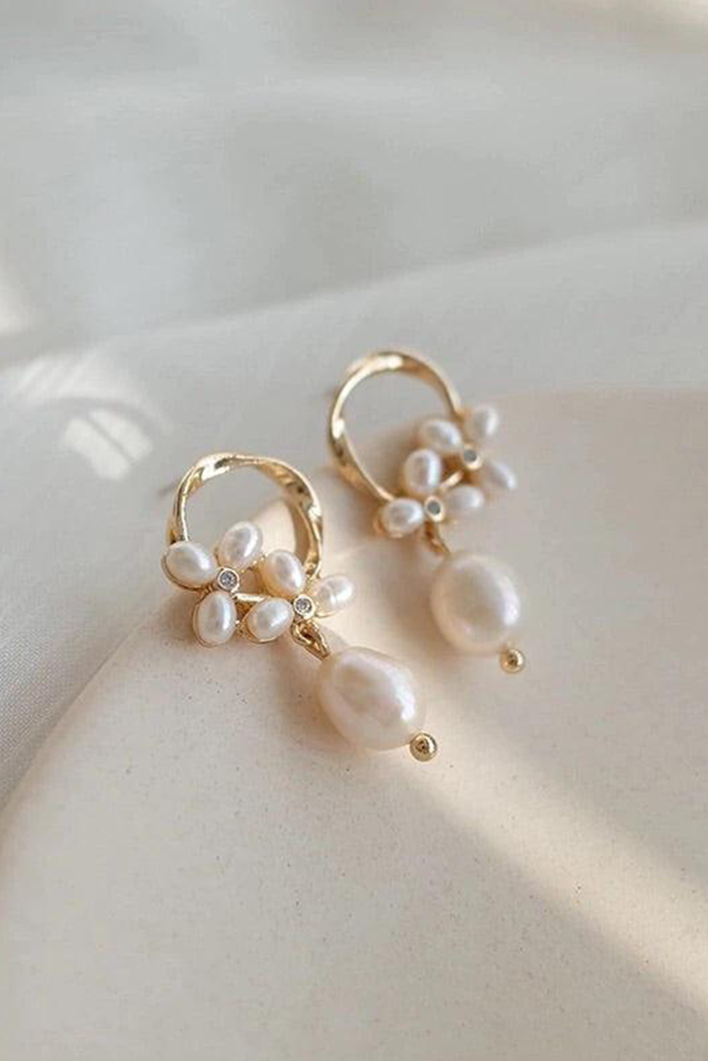 Gold Plated Hoop Pearl Casual Wear Stud Earring - loveforevers