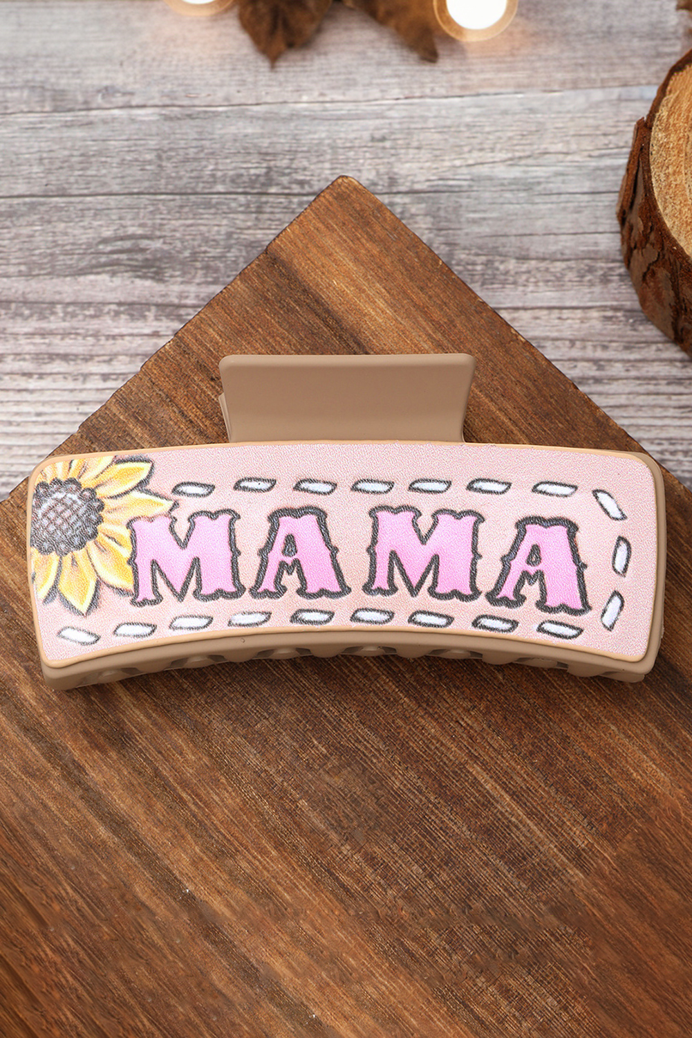MAMA Sunflower Print Large Hair Clip - loveforevers