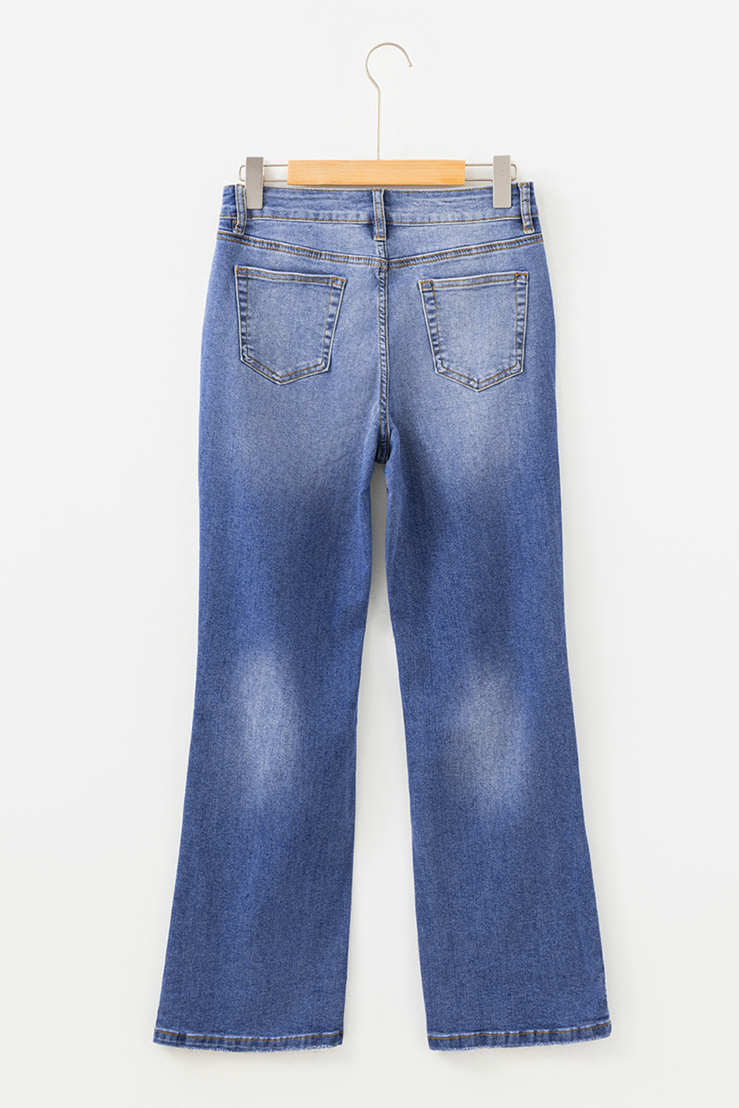 Myosotis Mid Rise Distressed Sneak Peek Straight Leg Jeans - loveforevers