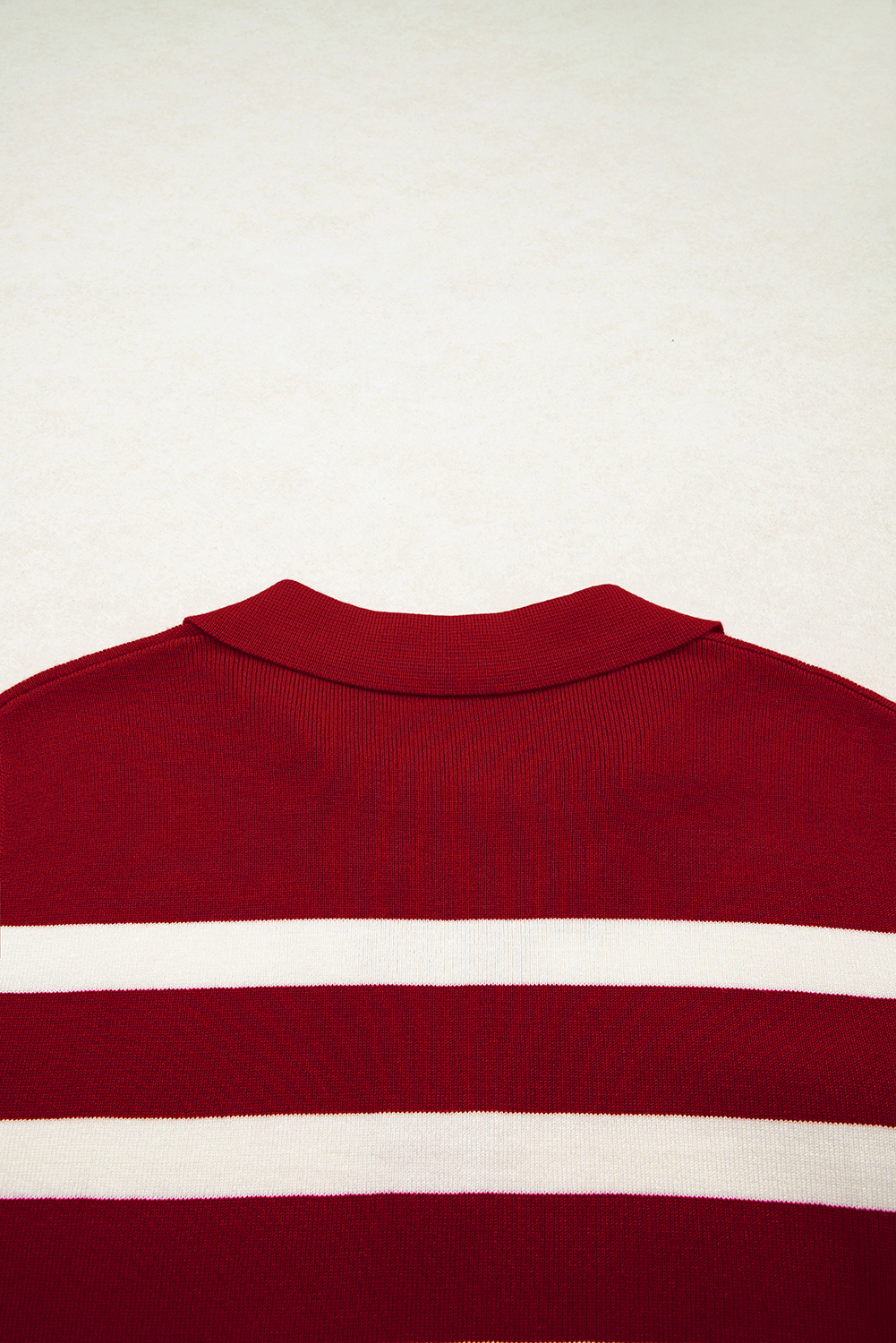 Red Stripe Collared Split Neck Sweater Vest - loveforevers