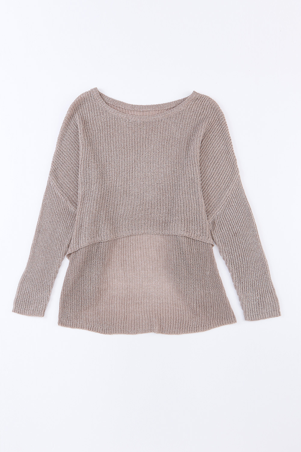 Gray Slouchy Dolman Sleeve High Low Sweater - loveforevers
