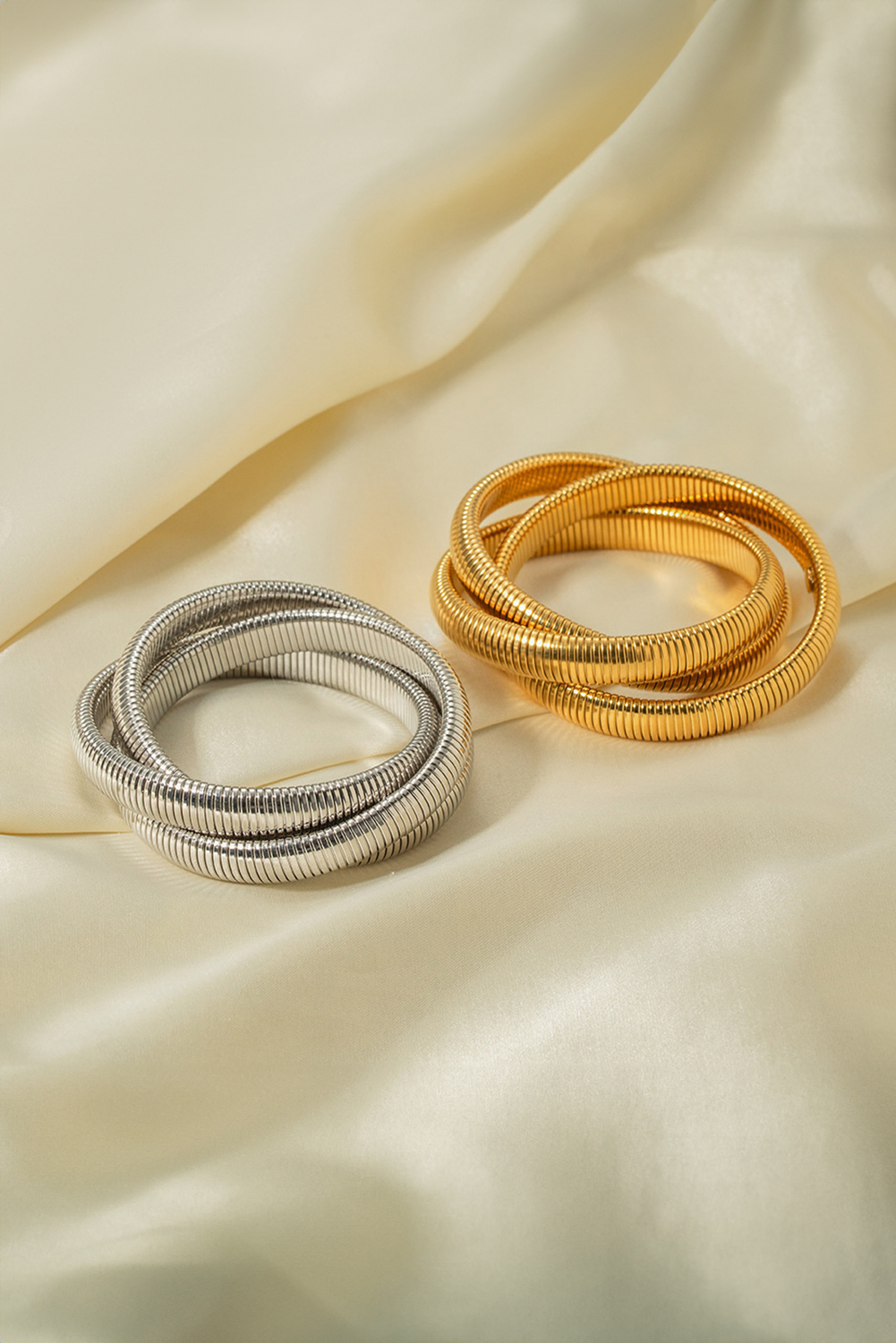 Gold 3 Layers Plated Chunky Alloy Bangle - loveforevers