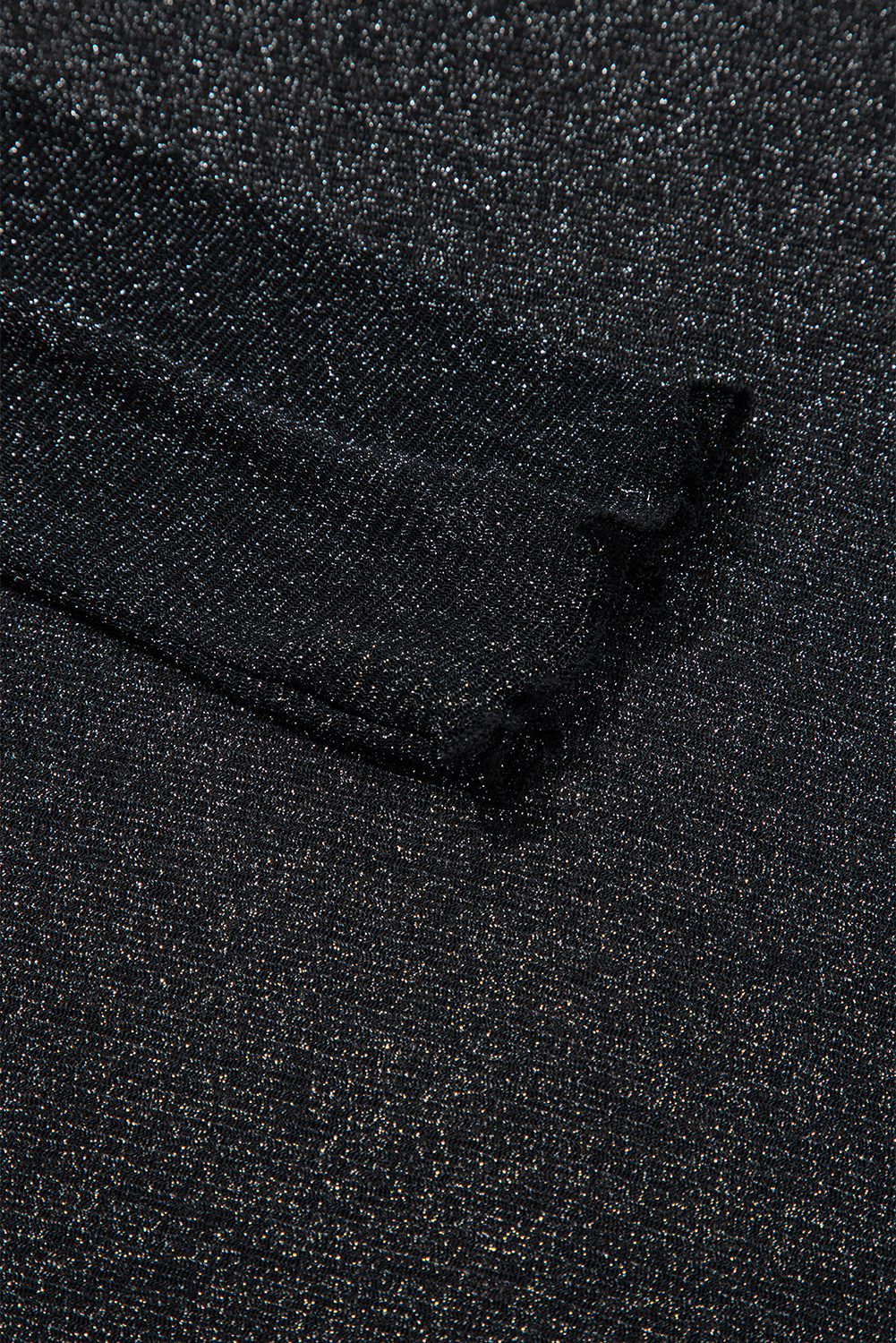 Black Metallic Glitter Mesh Long Sleeve Top - loveforevers