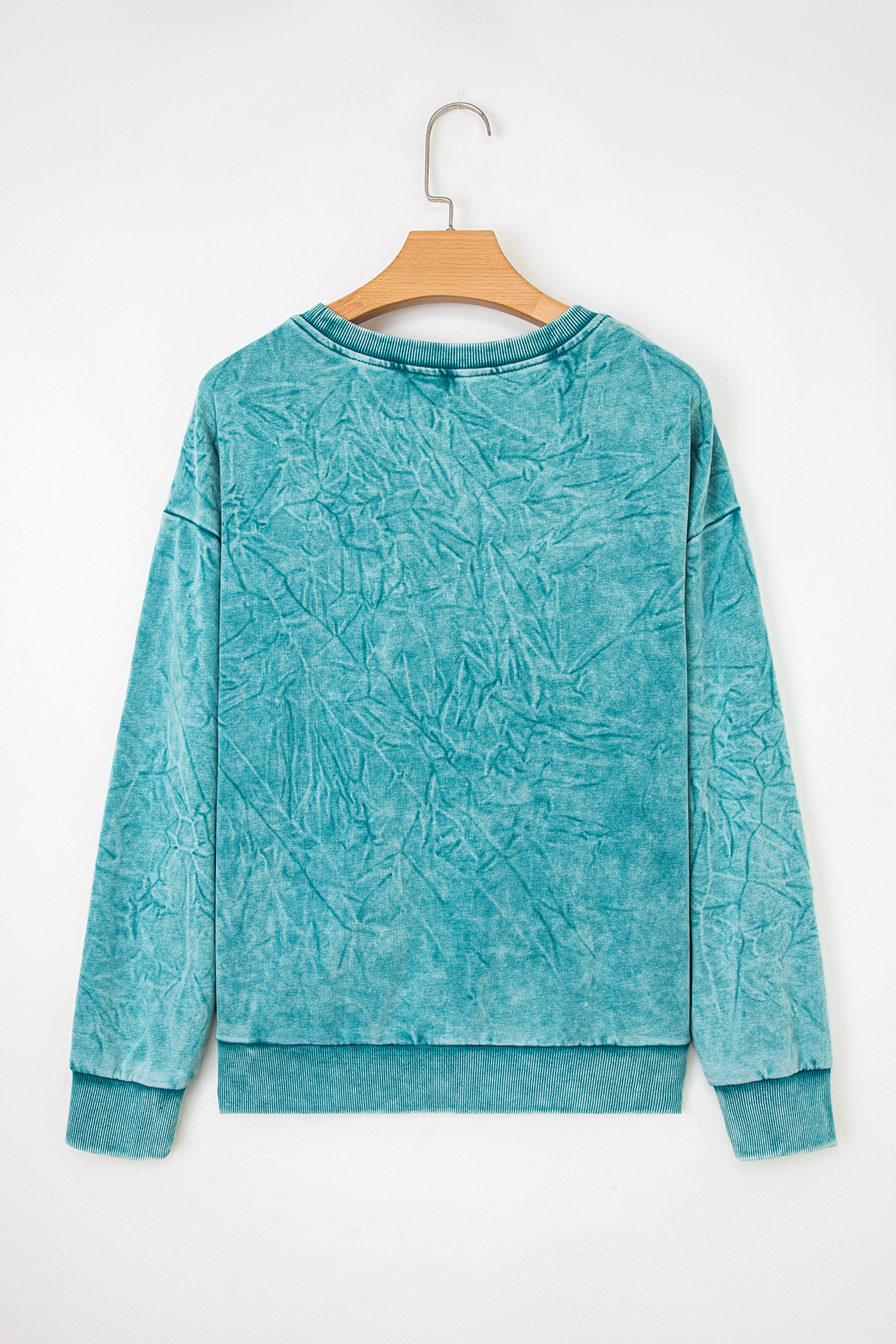 DUNE saved by grace Letter Embroidery Mineral Wash Loose Sweatshirt - loveforevers