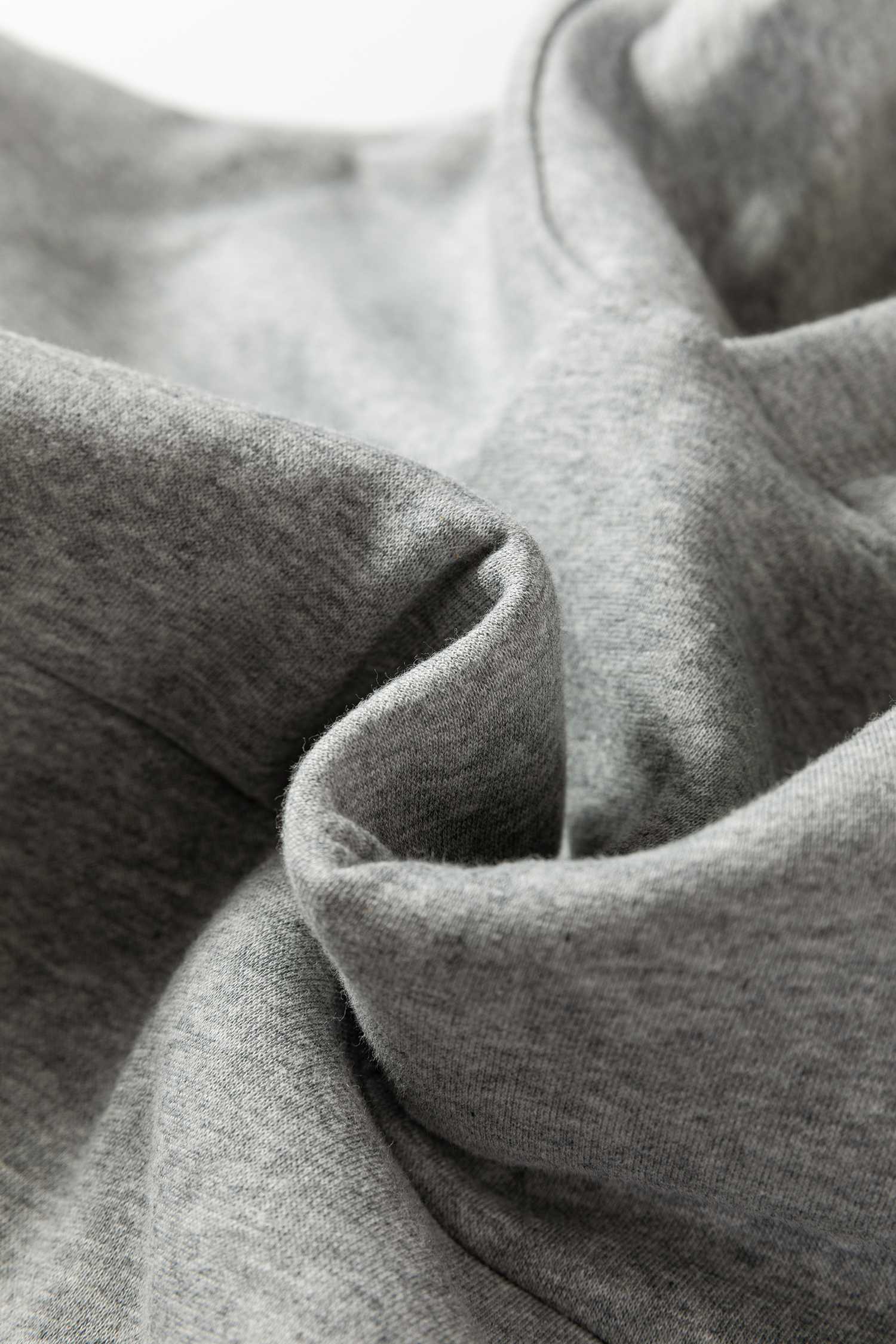 Gray Contrast Rope Drawstring Ruffle Trim Drop Shoulder Baggy Hoodie - loveforevers