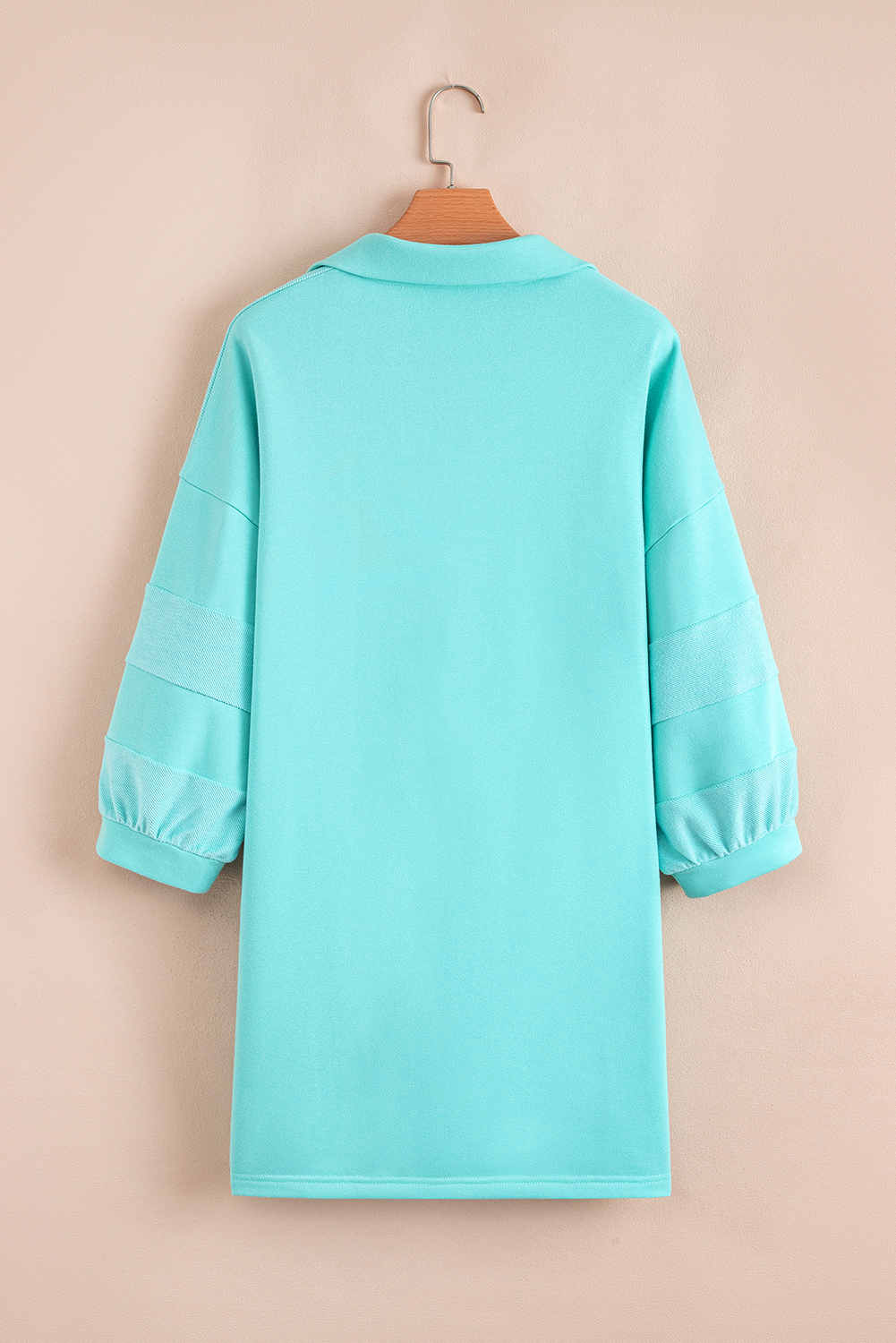 Moonlight Jade Bow Front Bracelet Sleeve Collared Side Pocket Shift Mini Dress - loveforevers