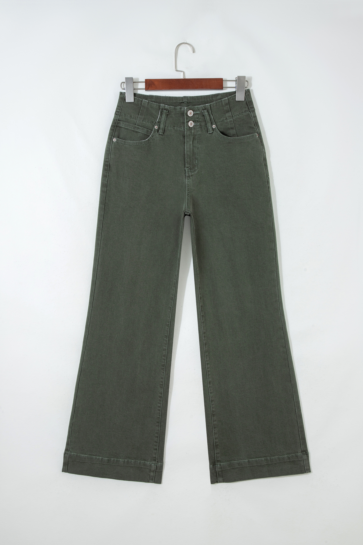 Bonbon 2-Button High Waist Flared Bottom Jeans - loveforevers