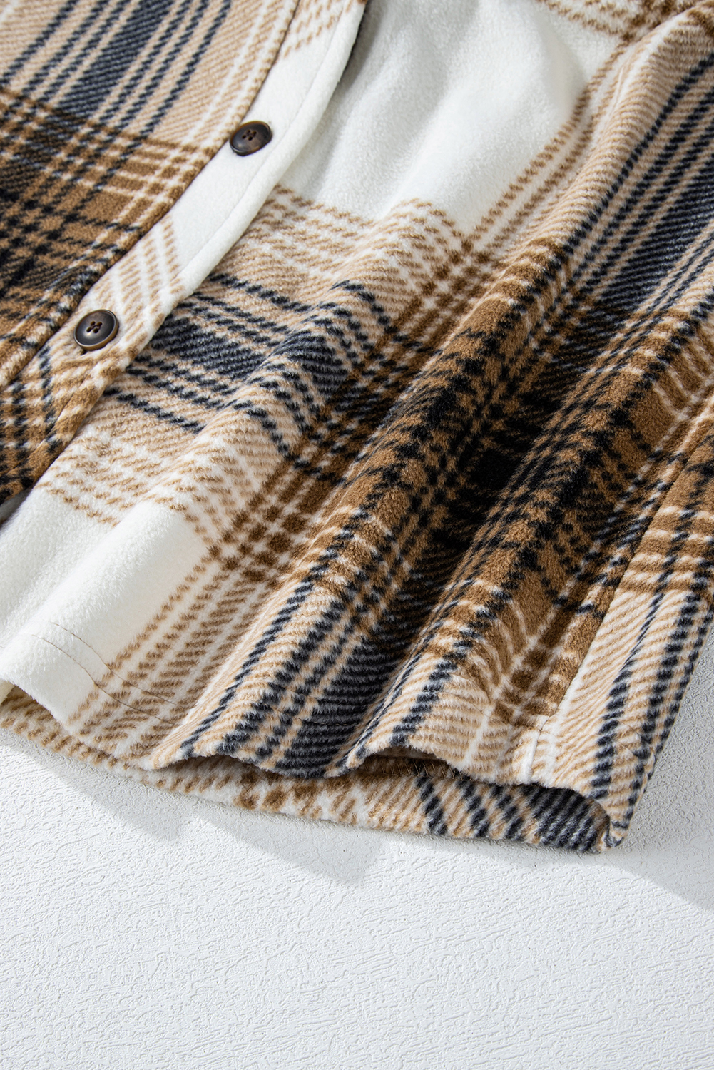 Multicolour Plaid Print Flap Pocket Button Up Shacket - loveforevers