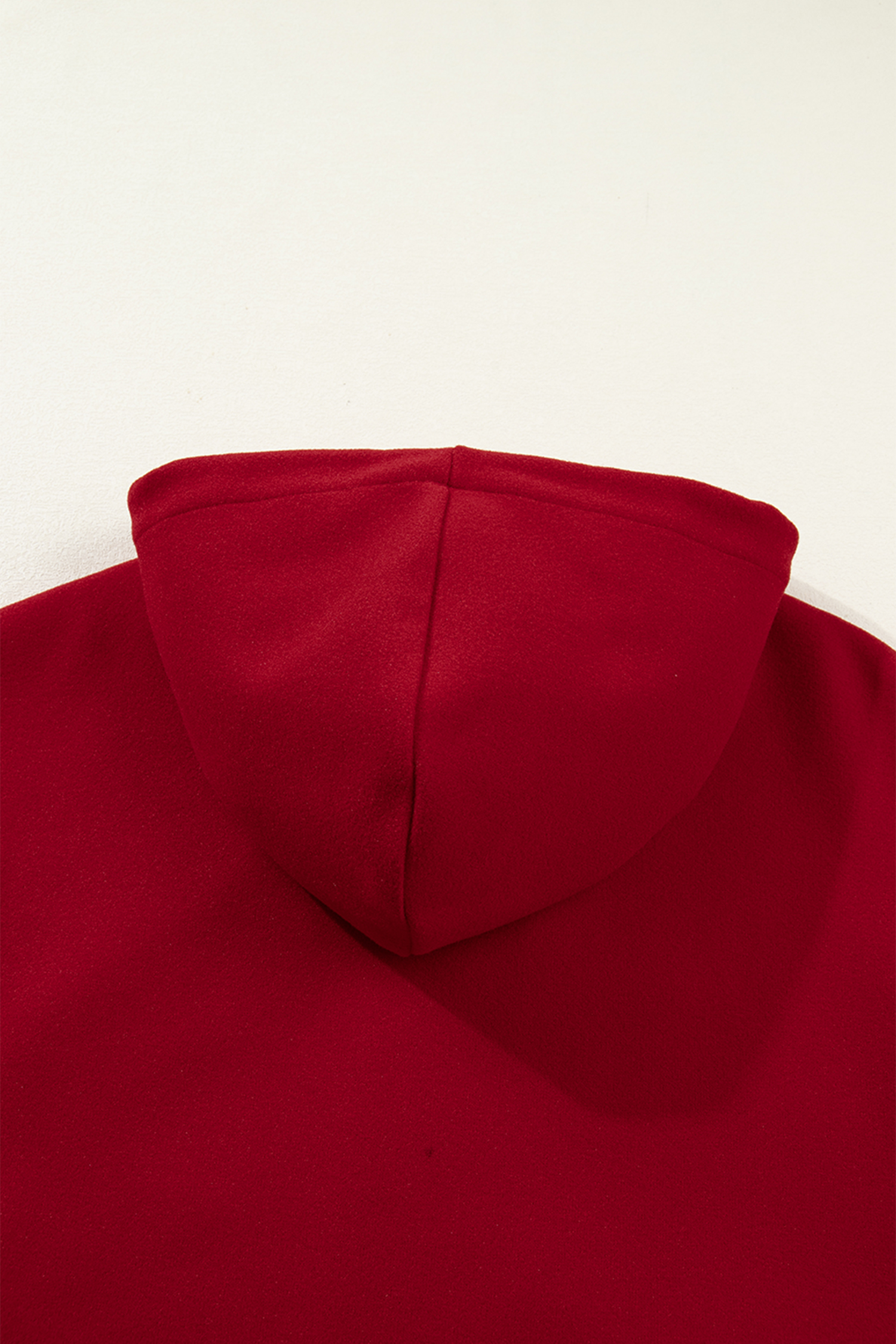 Racing Red Contrast Cuffed Drop Shoulder Zip up Tunic Hoodie - loveforevers