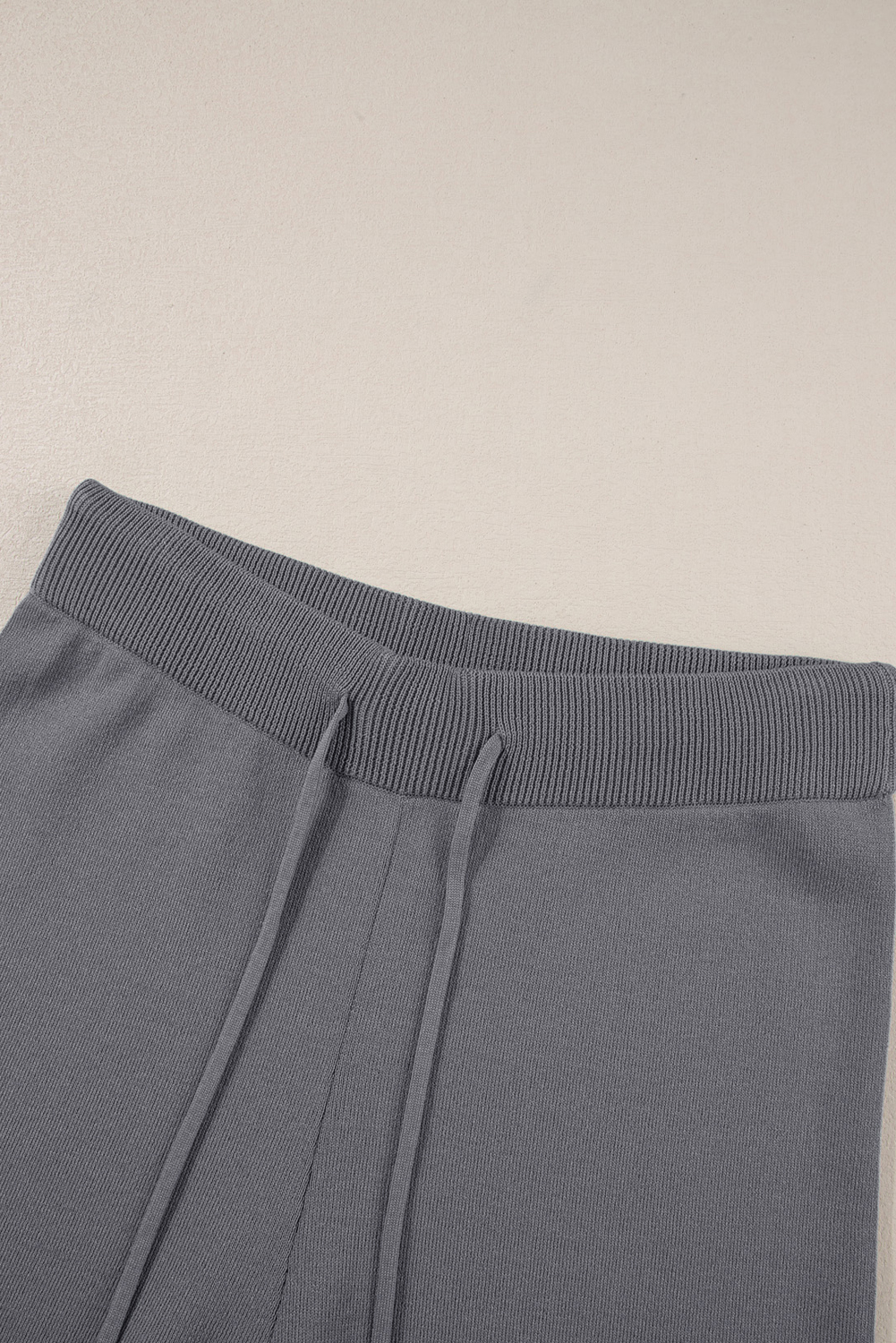 Blackish Green Contrast Trim Half Sleeve Top Drawstring Pants Loose 2pcs Sweater Suit - loveforevers