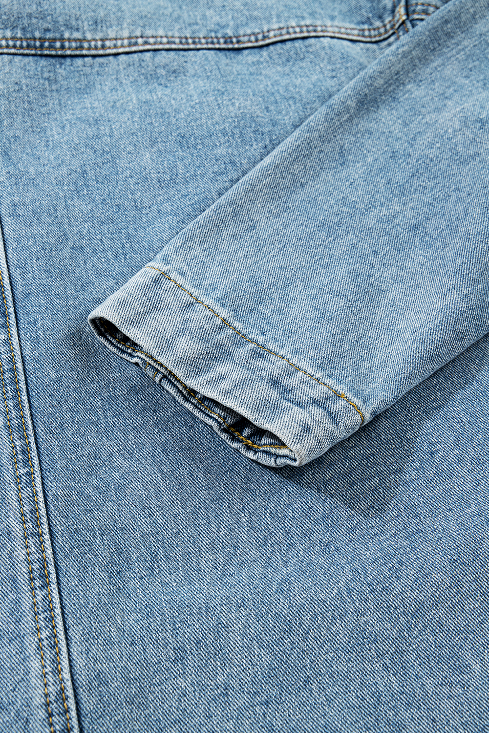 Beau Blue Multi Patched Pockets Side Tie up Boyfriend Style Denim Jacket - loveforevers