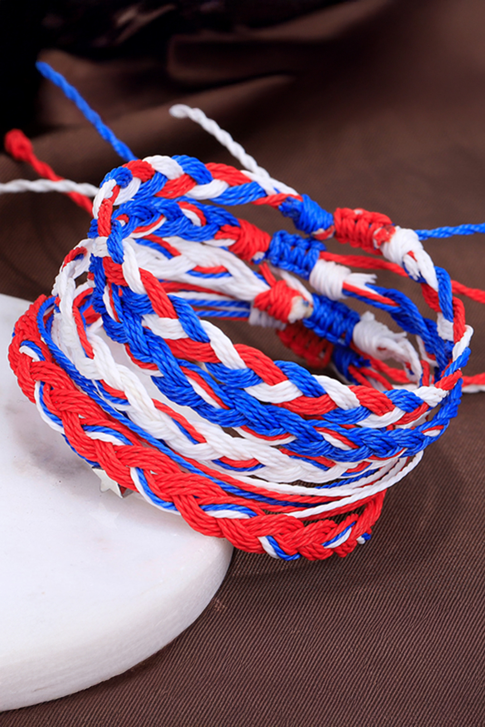 Blue Independent Day Braided Multi Layer Bracelet - loveforevers