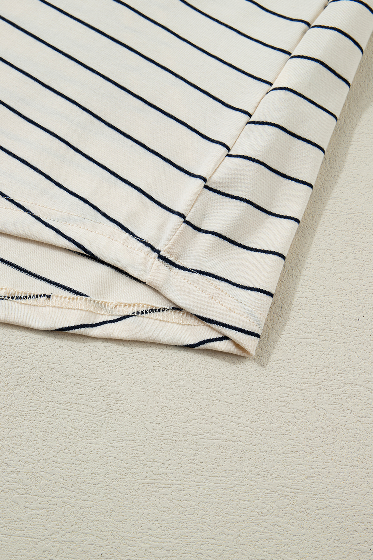 Beige Stripe Drawstring Tunic Tank Mini Dress with Pockets - loveforevers
