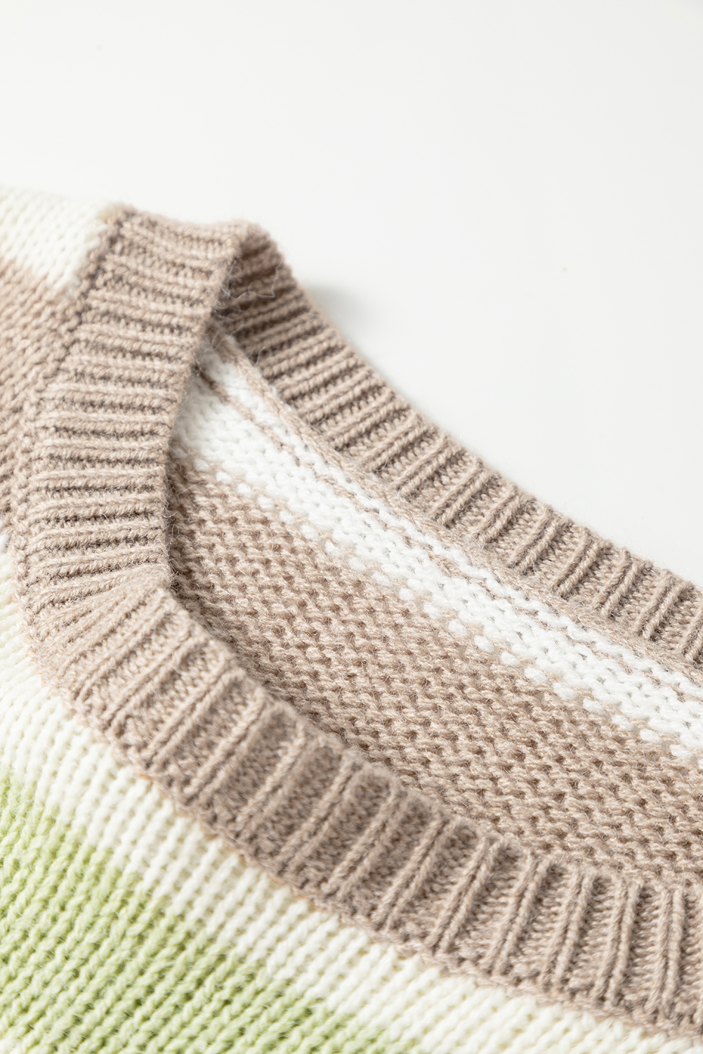 Multicolour Stripe Drop Shoulder Crew Neck Sweater - loveforevers