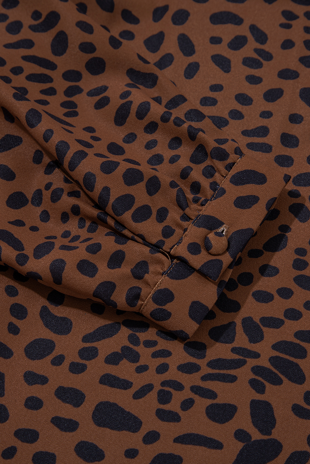 Brown Leopard Print Ruffled Puff Sleeve Blouse - loveforevers