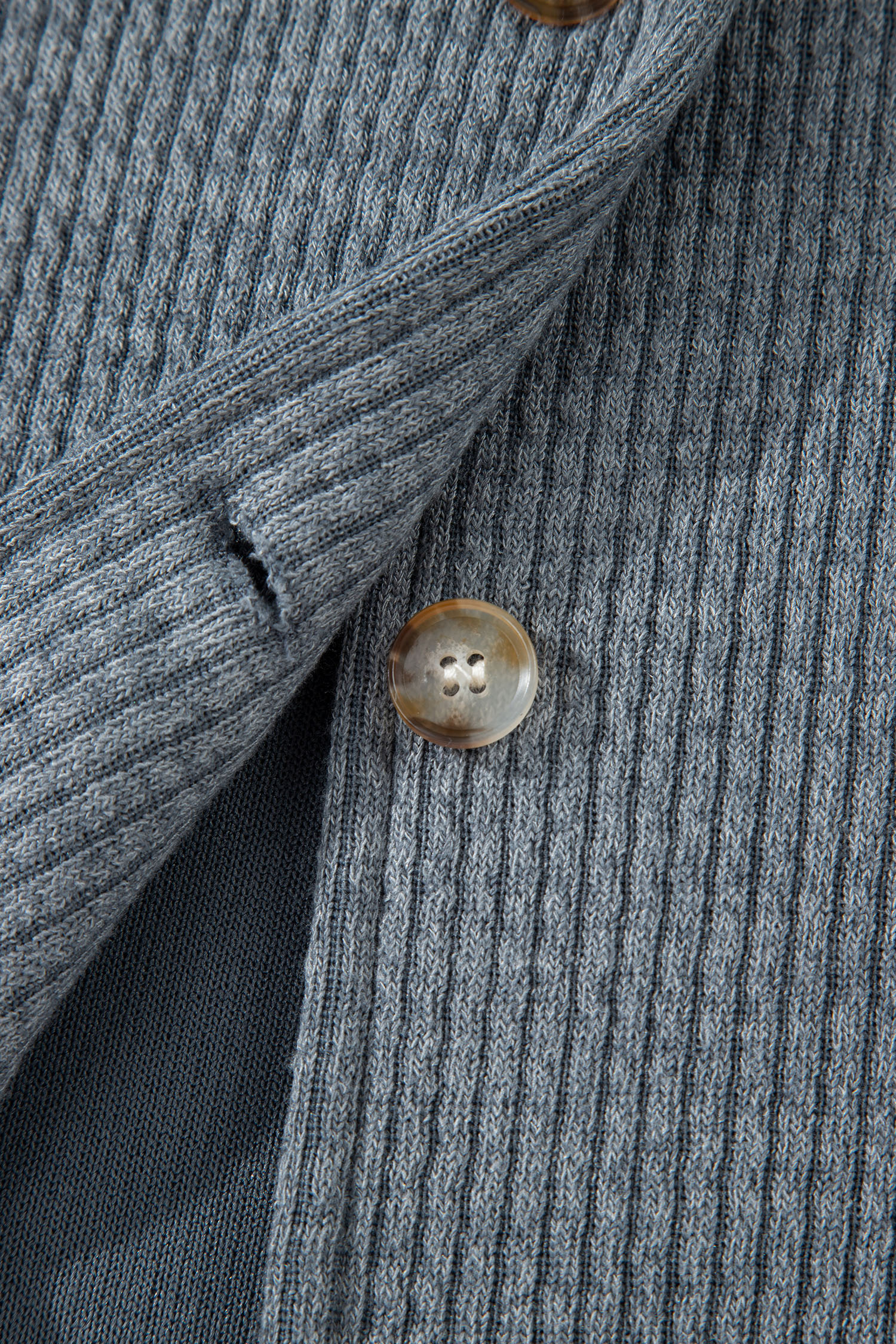 Medium Grey Ribbed Knit Buttons Front Flap Pocket Casual Shacket - loveforevers