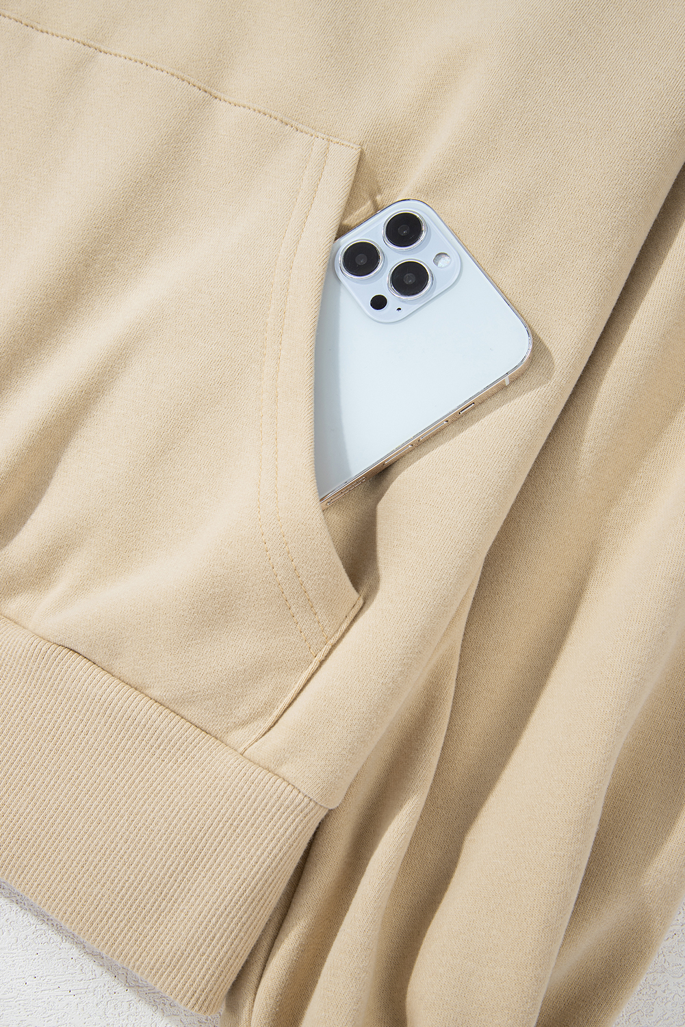 Bonbon Zip-up Stand Neck Kangaroo Pocket Sweatshirt - loveforevers