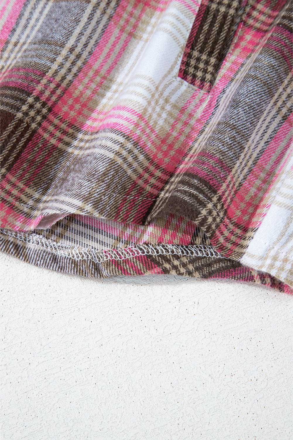 Pink Plaid Flap Pocket Button Up Shacket - loveforevers