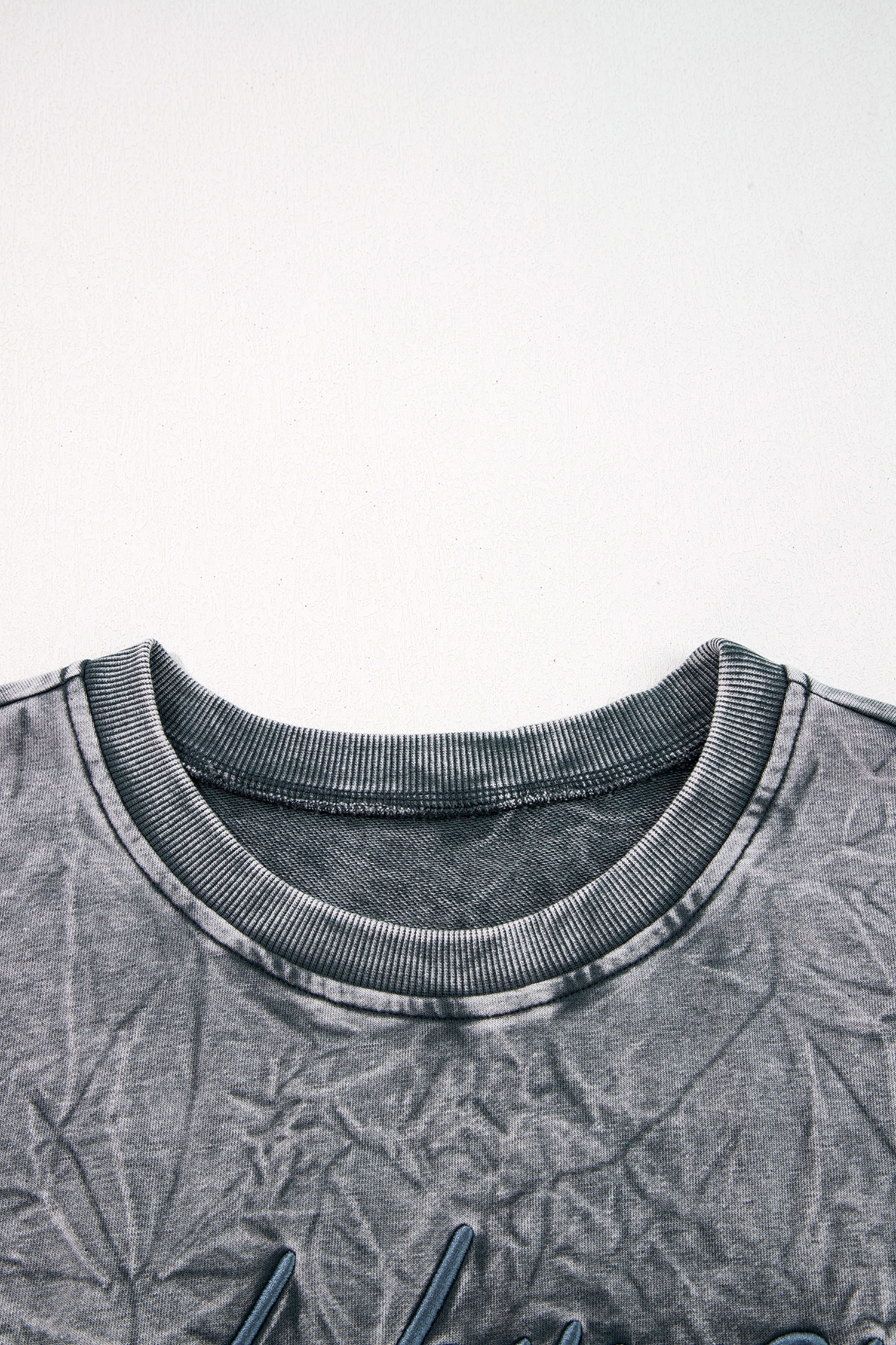 DUNE saved by grace Letter Embroidery Mineral Wash Loose Sweatshirt - loveforevers