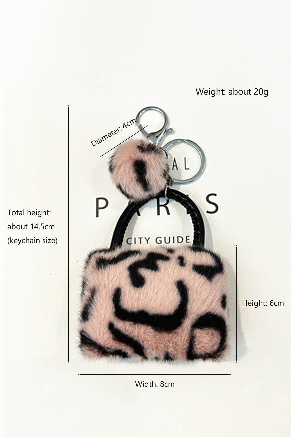 Pink Plush Animal Print Mini Bag Keychain - loveforevers