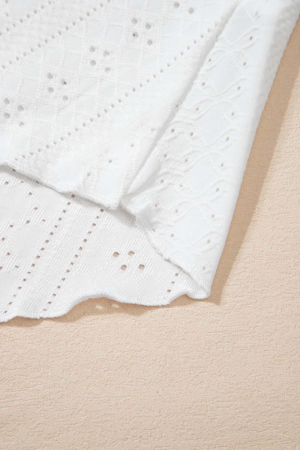 White Lace Crochet Splicing V Neck Loose Fit Tank Top - loveforevers
