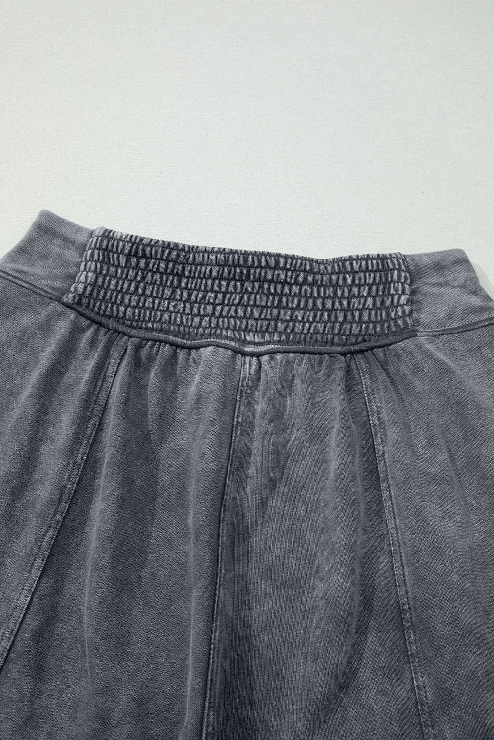 Medium Grey Mineral Wash Jogger Style High Waist Casual Pants - loveforevers