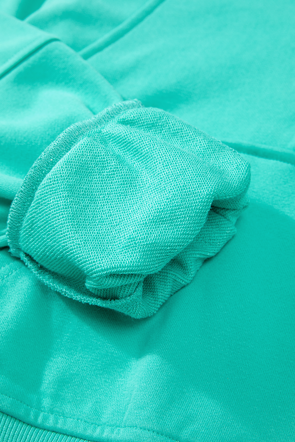 Aruba Blue Quarter Zip Stand Neck Kangaroo Pocket Sweatshirt - loveforevers