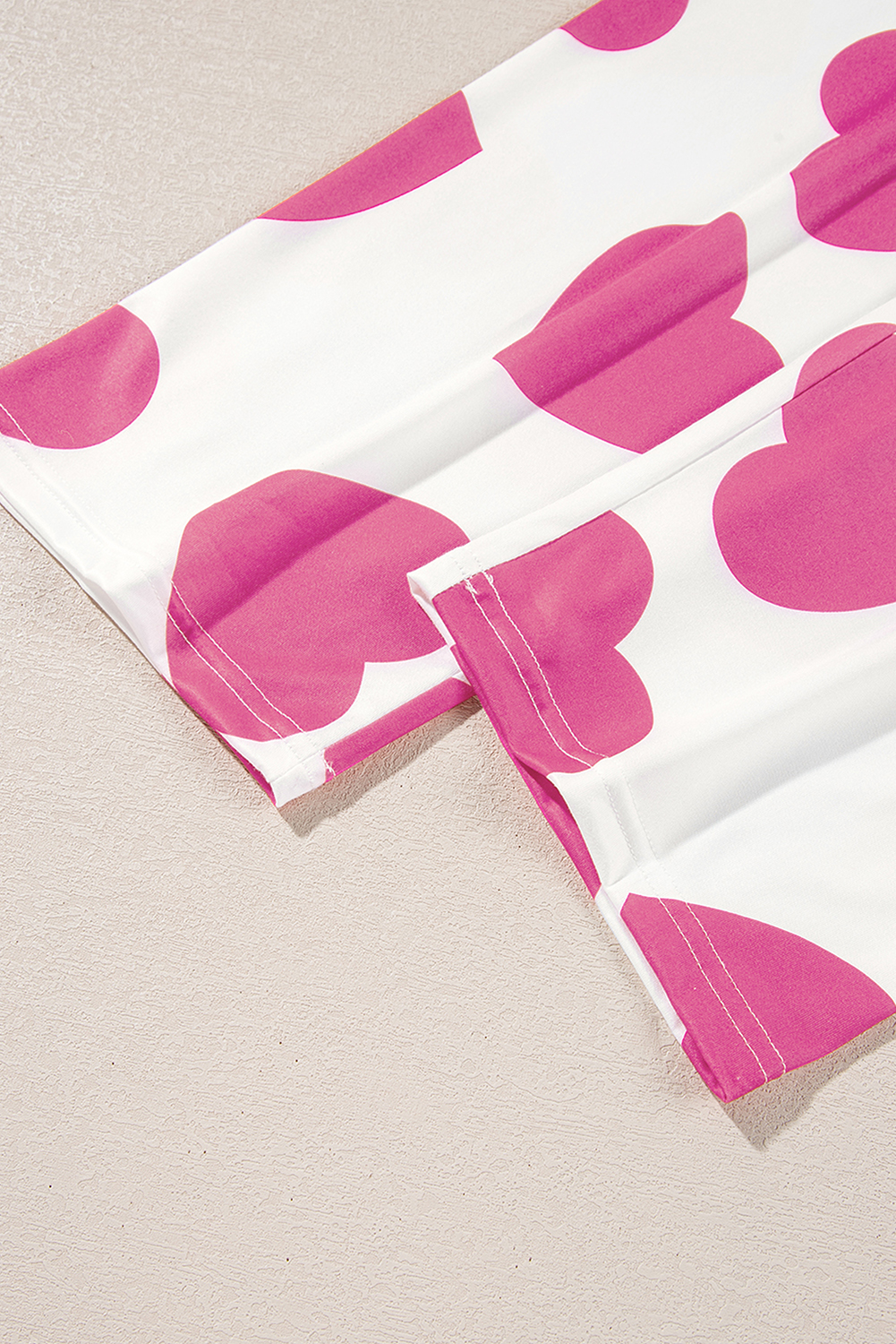Pink Ruffled Tank Top And Heart Print Pants Lounge Set - loveforevers
