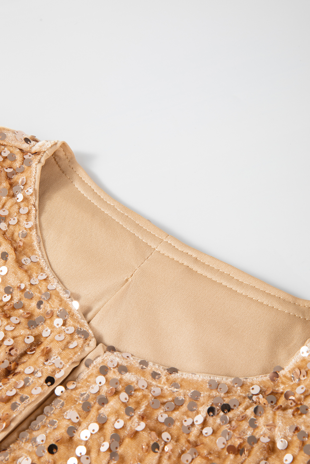Golden Fleece Sequined Open Front Cropped Jacket - loveforevers