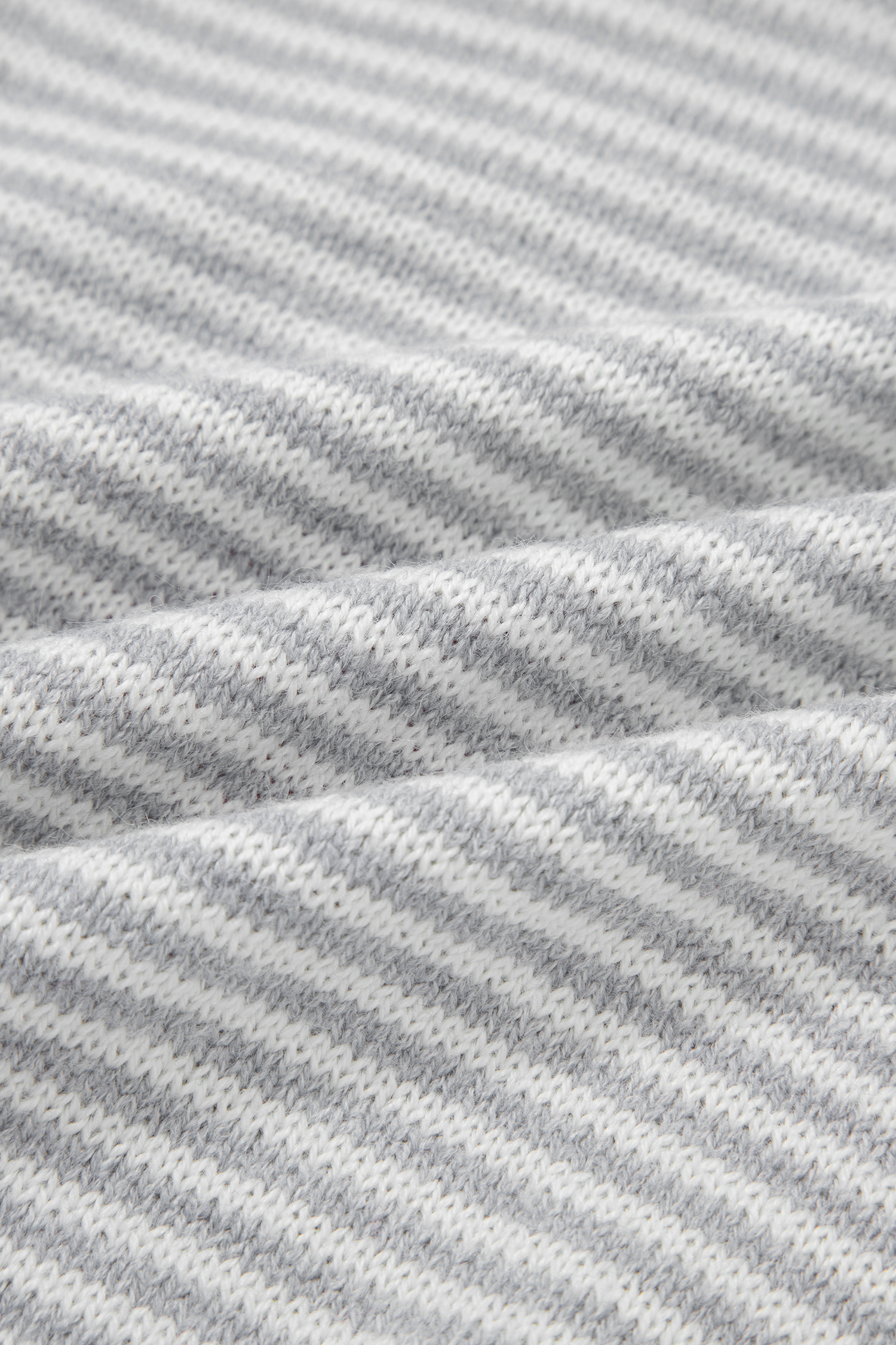 Gray Stripe Contrast Heart Pattern Valentine Knit Sweater - loveforevers