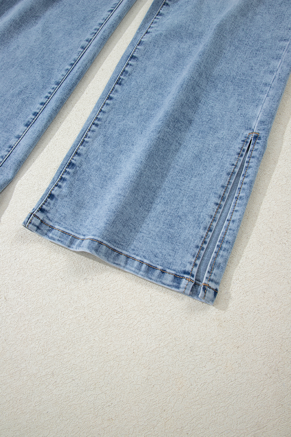 Myosotis Slit Leg High Rise Drawstring Casual Jeans - loveforevers