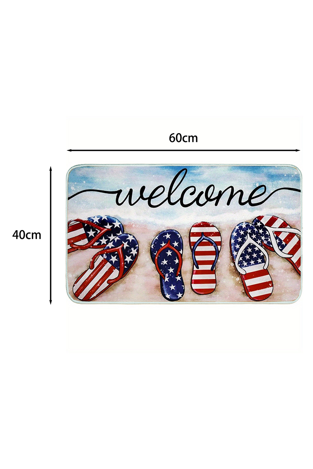 Dark Blue Welcome American Flag Slipper Print Entryway Mat - loveforevers