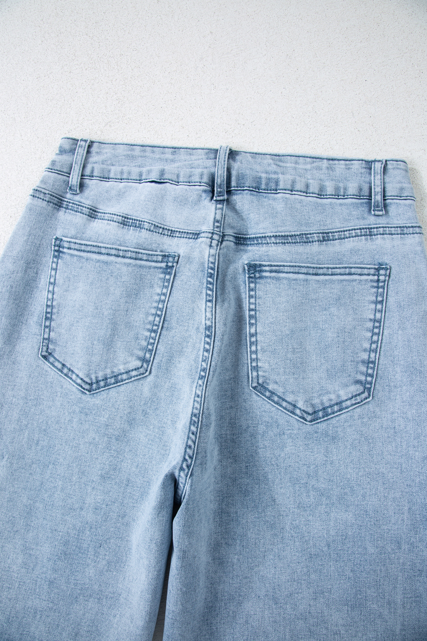 White Bow Knot Side Detail Straight Leg Loose Jeans - loveforevers