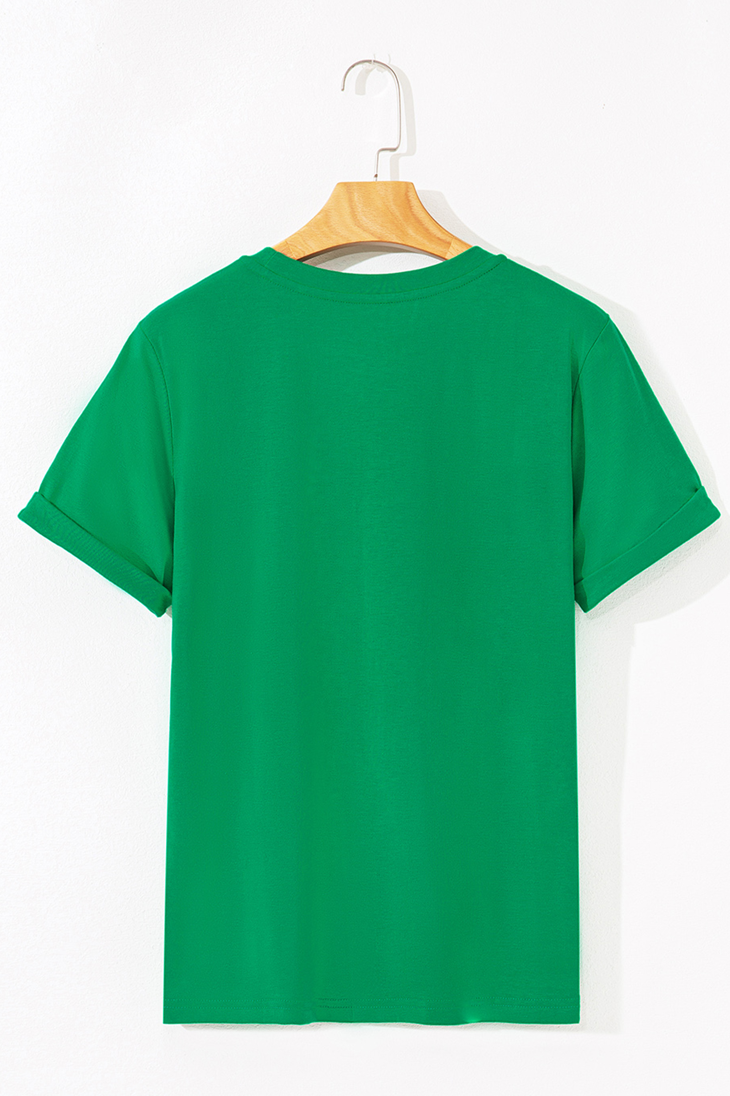 Bright Green Happy St Patricks Day Clover Printed Casual T Shirt - loveforevers