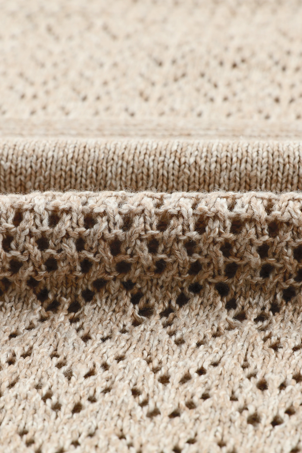 Sky Blue Eyelet Pattern Detail V Neck Drop Shoulder Sweater - loveforevers