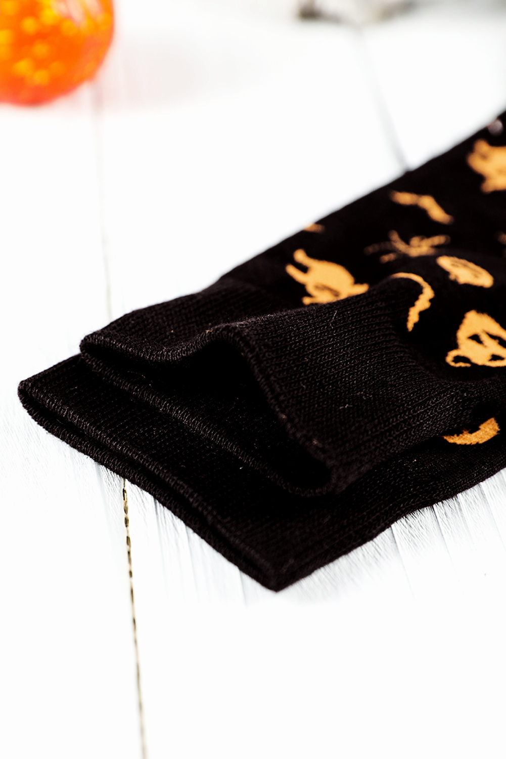 Black Spooky Season Halloween Element Print Socks - loveforevers