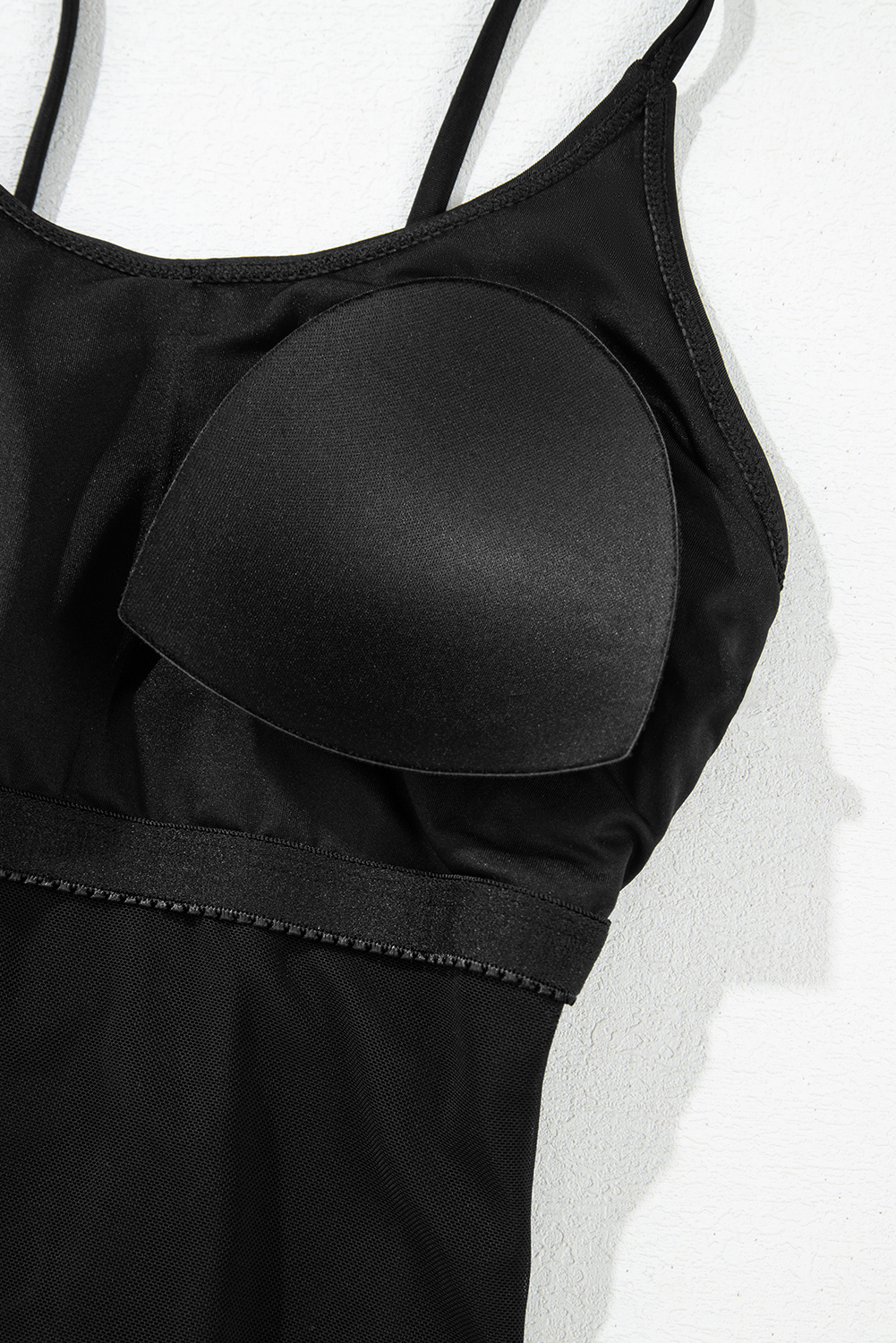 Dearlove Black Thin Strap Strappy Lace-up Open Back One Piece Swimsuit - loveforevers