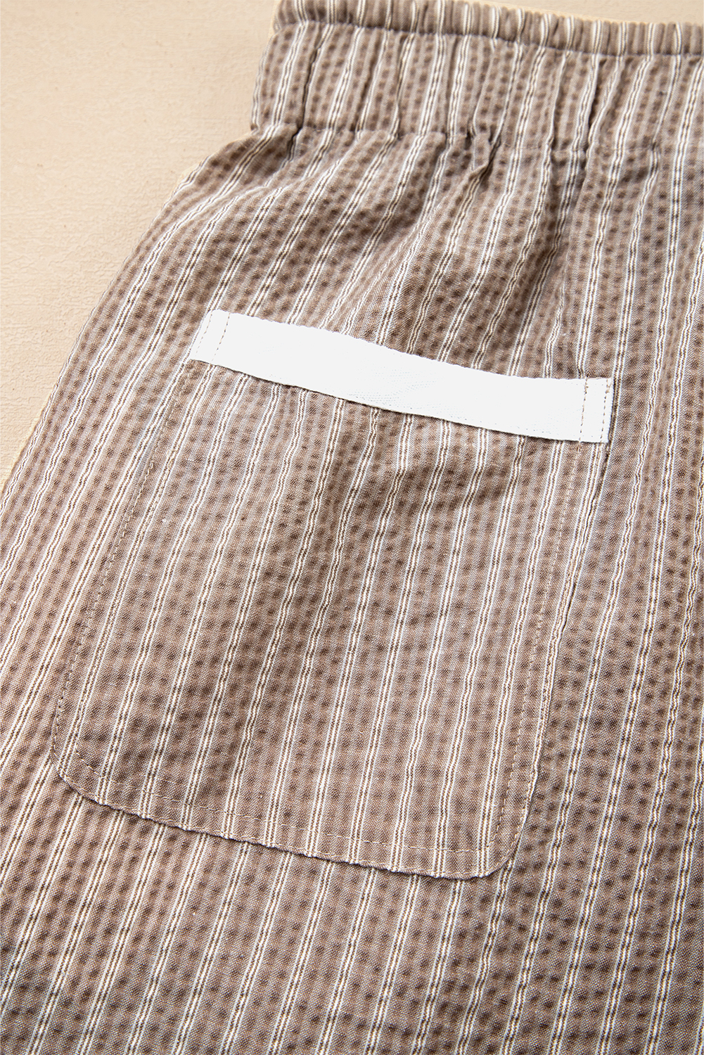 Brown Stripe Drawstring Cargo Jogger Pants with Pockets - loveforevers
