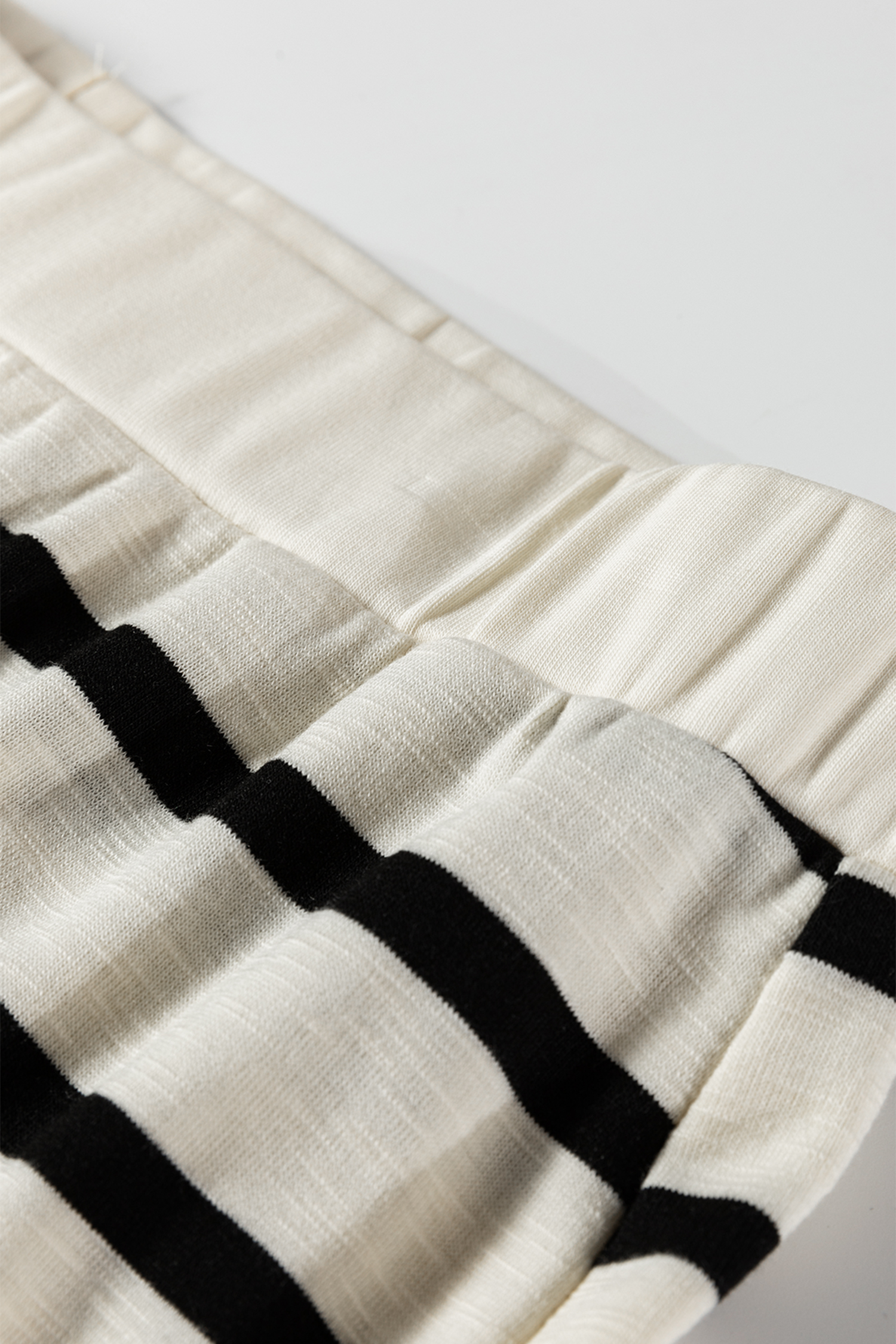 Black Stripe Ribbed Trim Button Cuff Long Sleeve Top Midi Skirt 2pcs Outfit - loveforevers