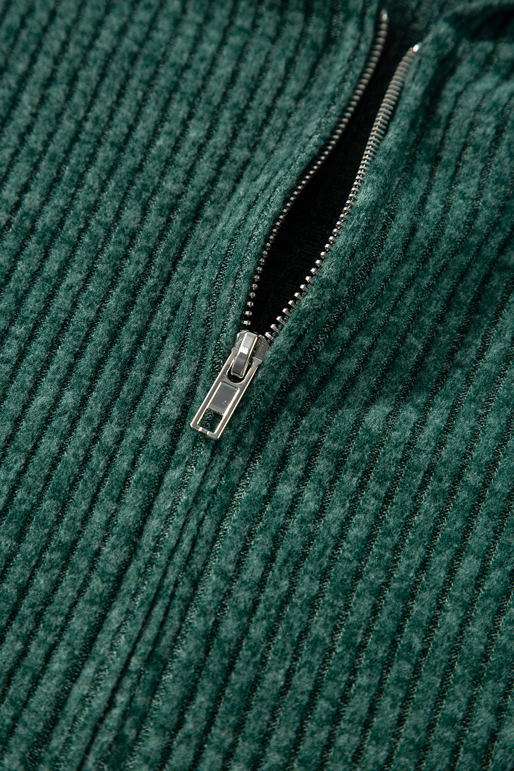 Dark Grey Ribbed Zip Up Front Drawstring Hoodie - loveforevers