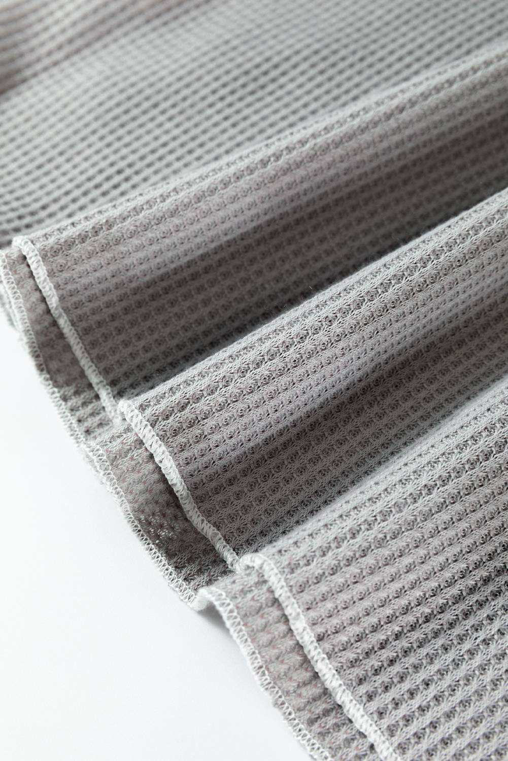 Smoke Gray Textured Round Neck Long Sleeve Top - loveforevers
