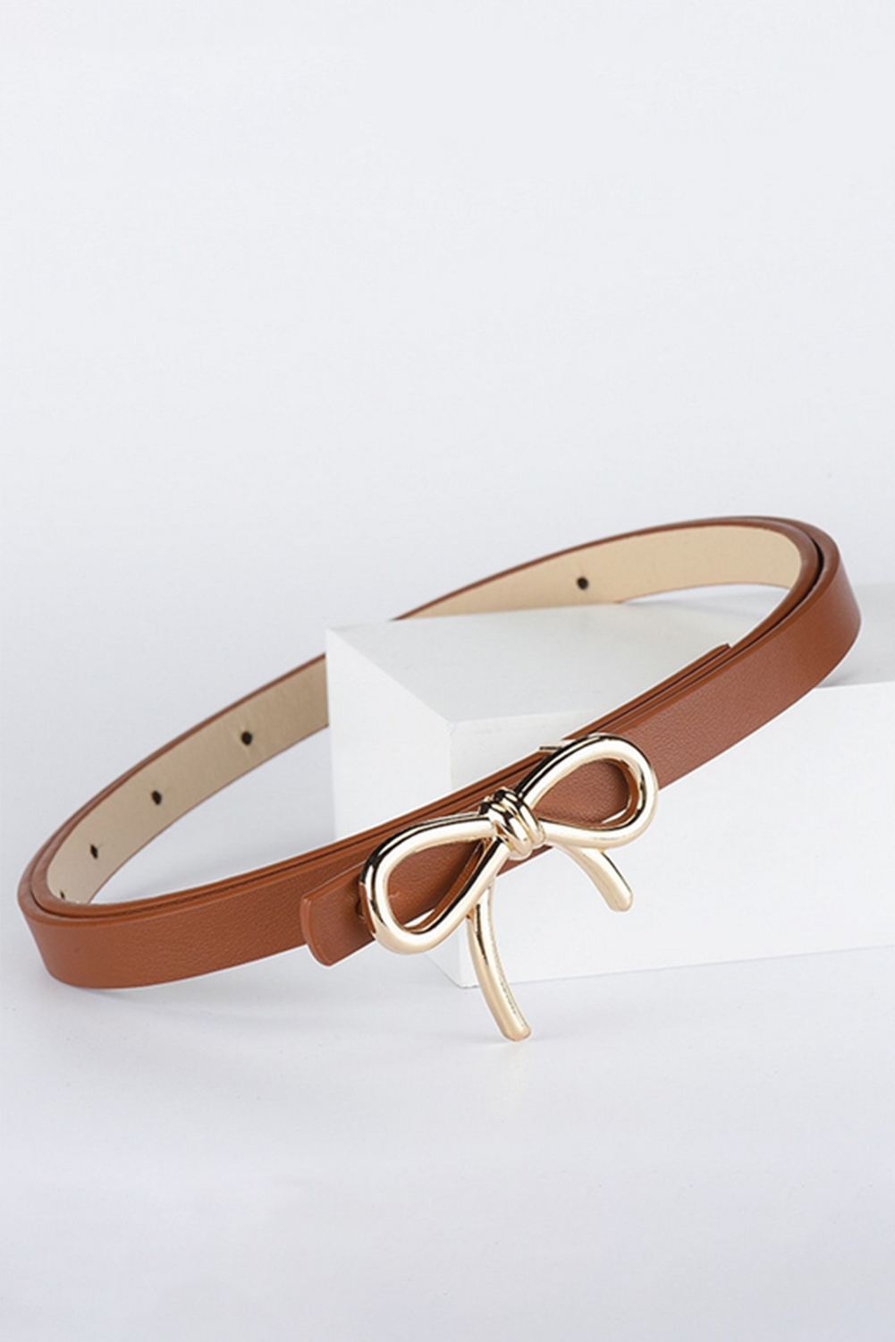 Thai Curry Bow Knot Decor Thin Waist Belt - loveforevers