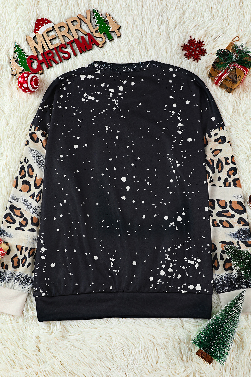 Fiery Red Tie Dye Leopard Drop Shoulder Sweatshirt - loveforevers