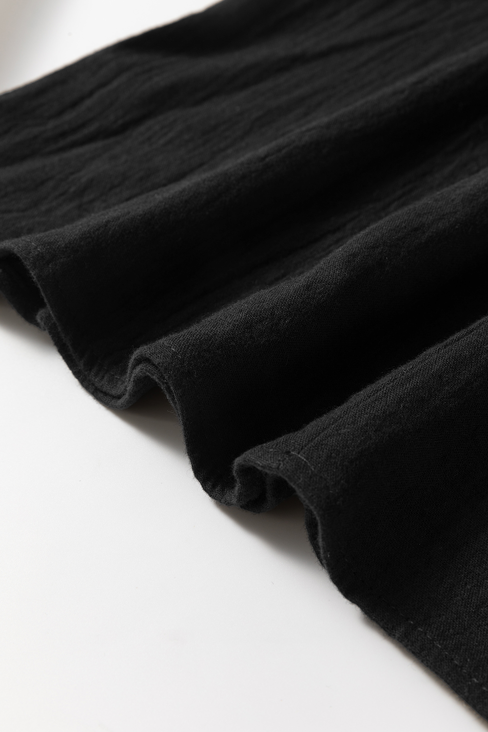 Black Ruffled Shoulder V Neck Shift Tank Top - loveforevers