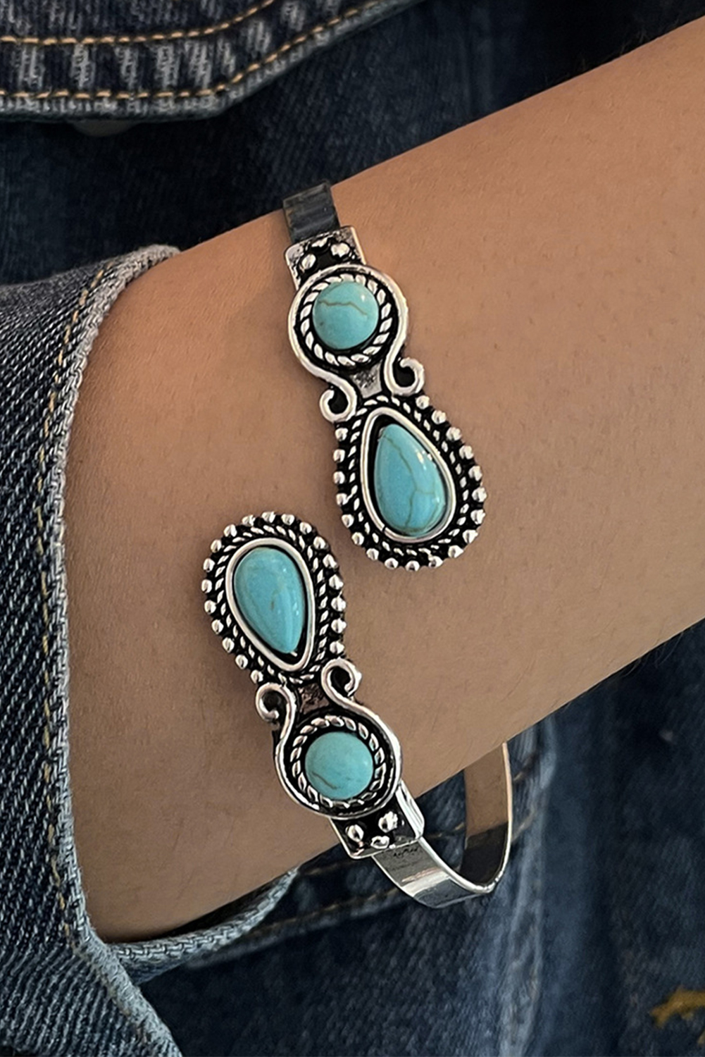 Skobeloff Western Turquoise Stone Bracelet - loveforevers