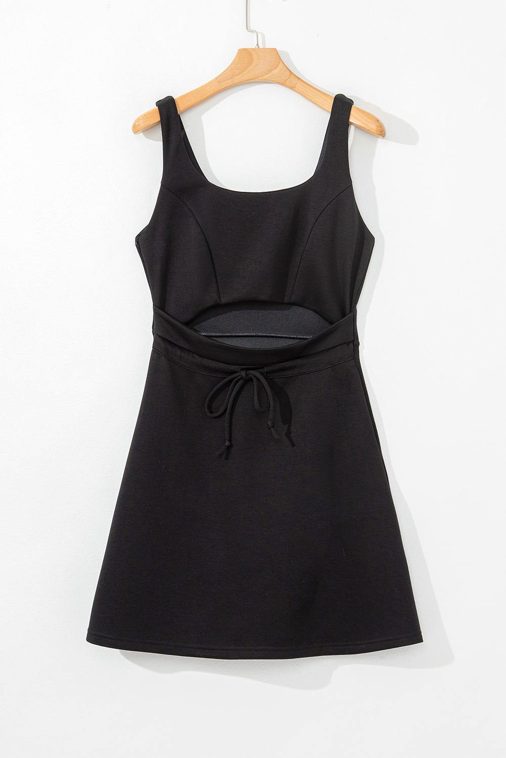 Black Cut Out Front High Waist Tank Mini Dress - loveforevers